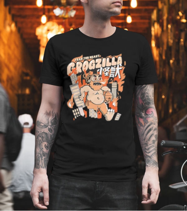 Fear The Beast Grogzilla Rampages Through Urban Chaos T-Shirt