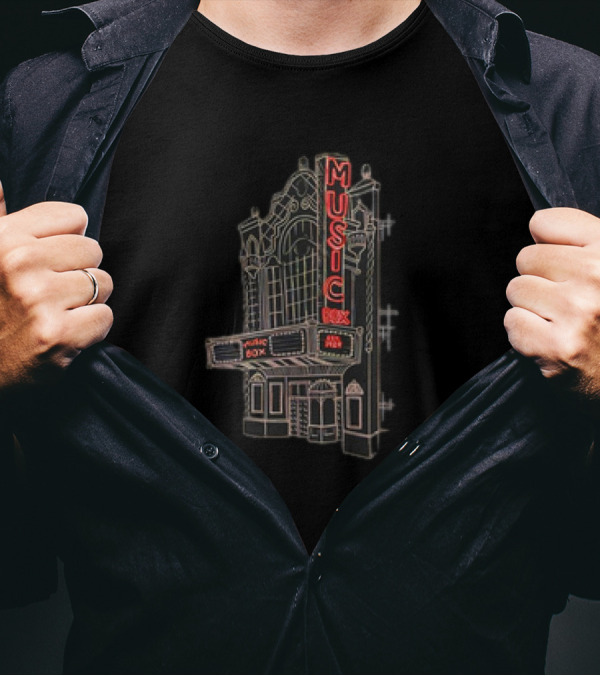 Music Box Theater Neon Sign Est 1929 T-Shirt