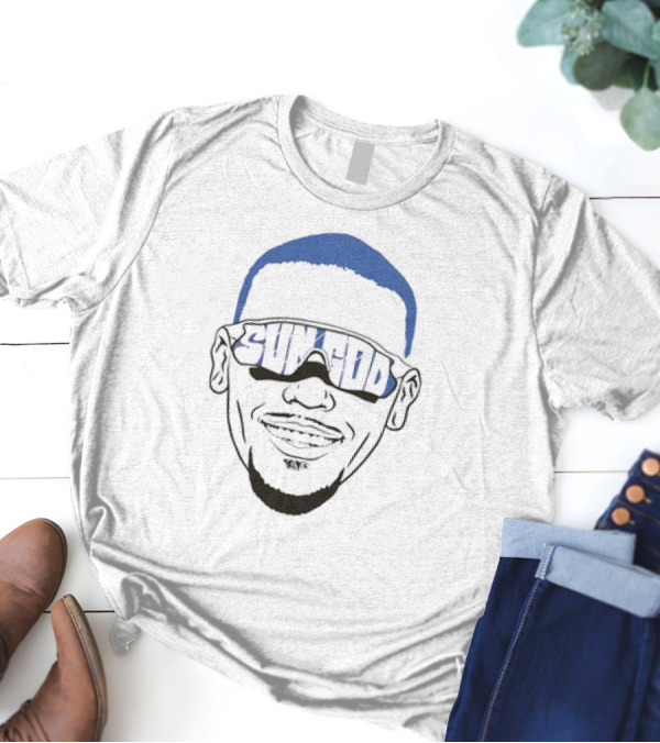 Sun God Amon Ra St Brown Big Face Sunglasses T-Shirt