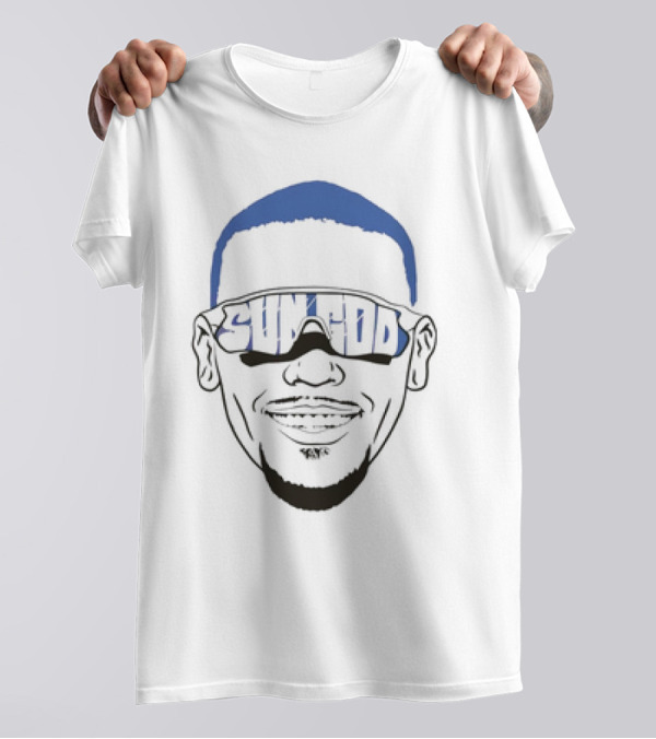 Sun God Amon Ra St Brown Big Face Sunglasses T-Shirt