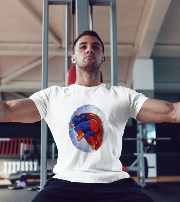 Superman X Yamcha Fallen Hero Parody Crossover T-Shirt
