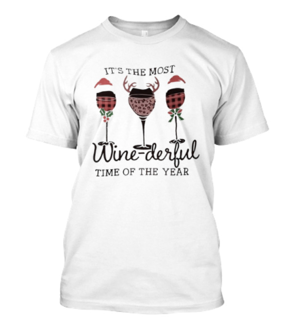 It's The Most Wine-derful Time Of The Year With Holiday-Themed Wine Glasses T-Shirt