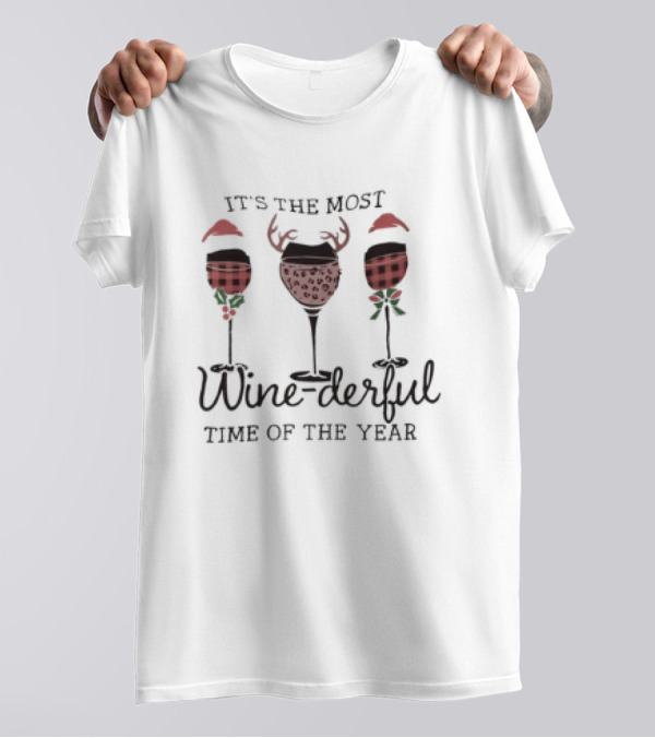 It's The Most Wine-derful Time Of The Year With Holiday-Themed Wine Glasses T-Shirt