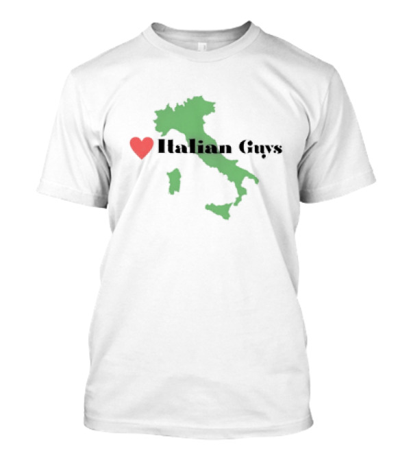 Love Heart Italian Guys With Green Italy Map T-Shirt