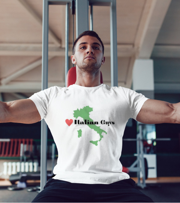 Love Heart Italian Guys With Green Italy Map T-Shirt