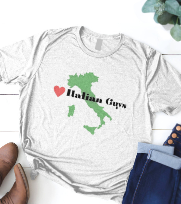 Love Heart Italian Guys With Green Italy Map T-Shirt