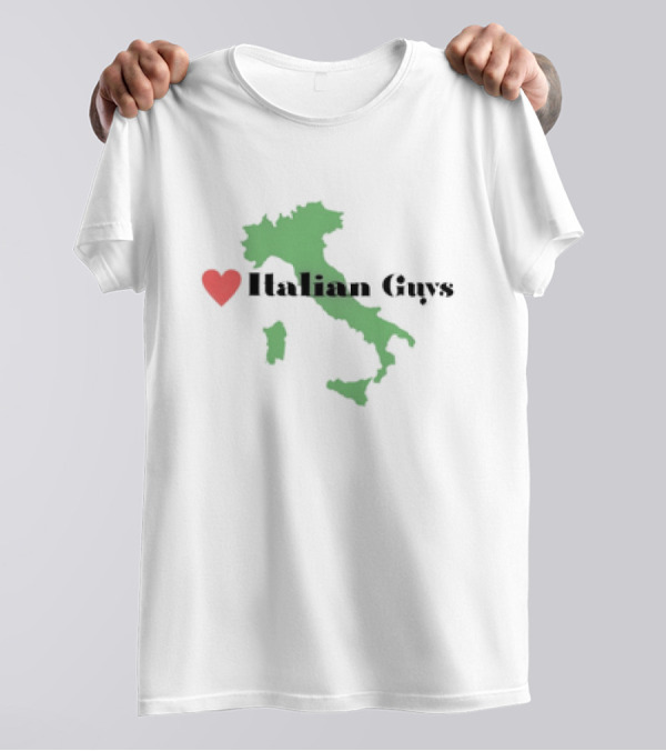 Love Heart Italian Guys With Green Italy Map T-Shirt