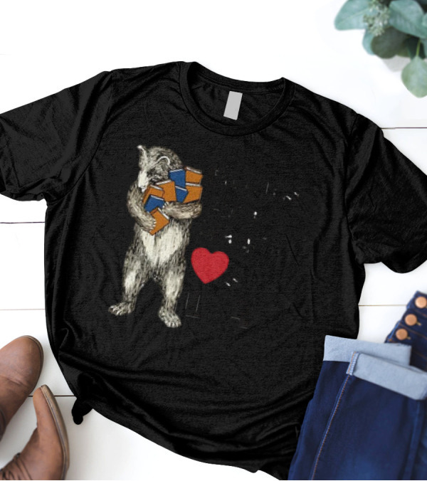 Books Are Magic Loves L.A. Bear With Books T-Shirt