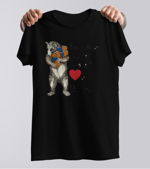 Books Are Magic Loves L.A. Bear With Books T-Shirt