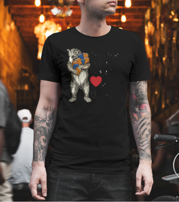 Books Are Magic Loves L.A. Bear With Books T-Shirt