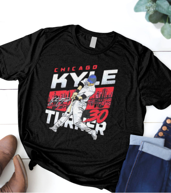 Chicago Kyle Tucker 30 Baseball City Skyline Signature T-Shirt