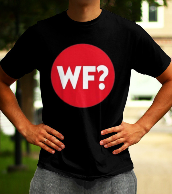 Adrianne Curry Wearing WF Why-Files Red Circle Icon T-Shirt