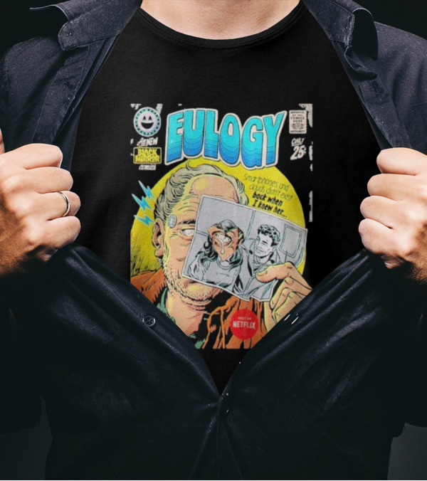 All New Black Mirror Comics Eulogy Smartphones Clouds By Butcher Billy Netflix T-Shirt