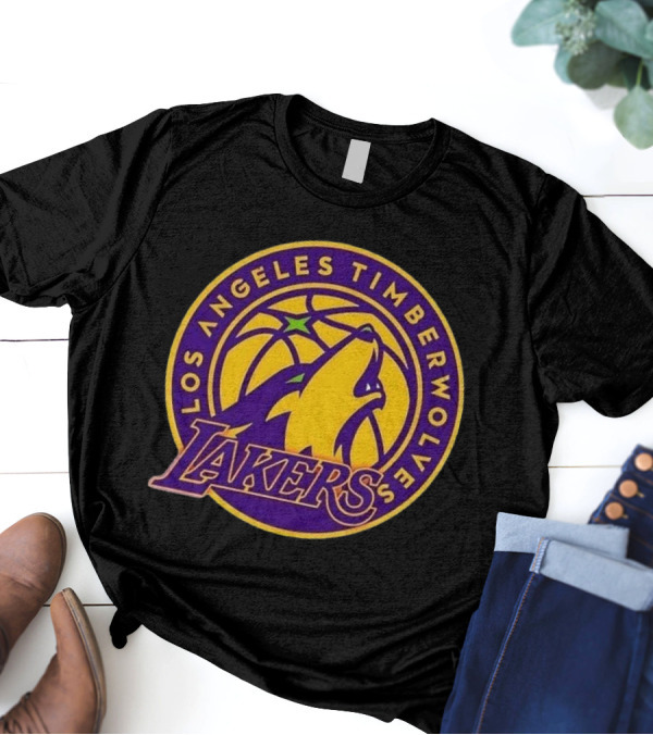Los Angeles Timberwolves Lakers Collaboration Emblem Transformation T-Shirt