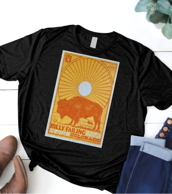 Billy Failing Wildflower Pavilion May 3 2025 Lyons Colorado Concert Buffalo Sunburst Art T-Shirt