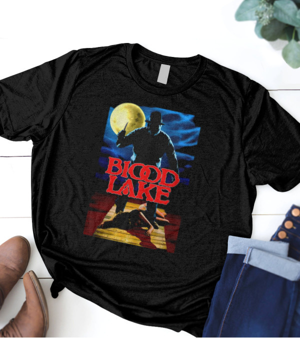 Blood Lake Horror Movie Moonlit Killer Silhouette T-Shirt