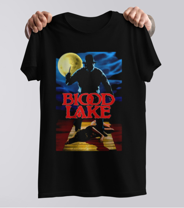 Blood Lake Horror Movie Moonlit Killer Silhouette T-Shirt