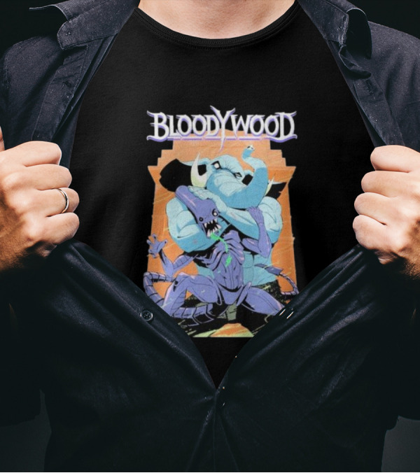 Bloodywood Alien Wrestler Elephant Vs Scorpion Creature Battle T-Shirt