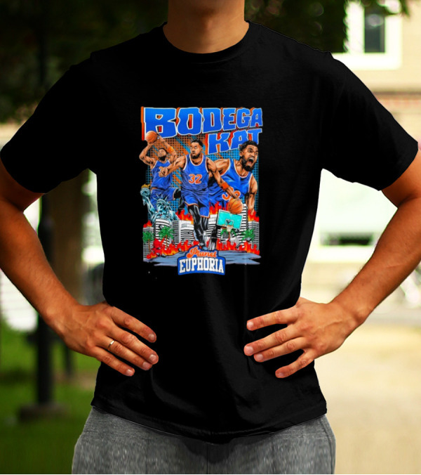 Bodega Kat Basketball Energy Planet Euphoria Action Player Number 32 T-Shirt