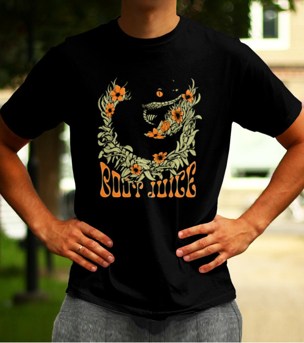 Boot Juice Snake With Floral Wreath And Orange Flowers T-Shirt