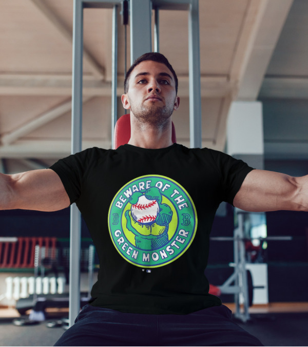 Boston Red Sox Beware Of The Green Monster Baseball Iconic Fenway Park Imagery T-Shirt
