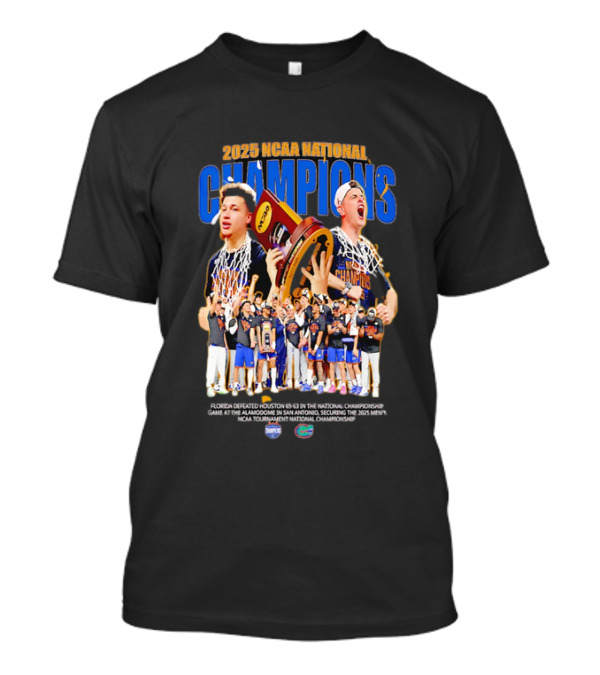 Florida Gators 2025 NCAA National Champions Victory Celebration With Trophy And Team In San Antonio T-Shirt