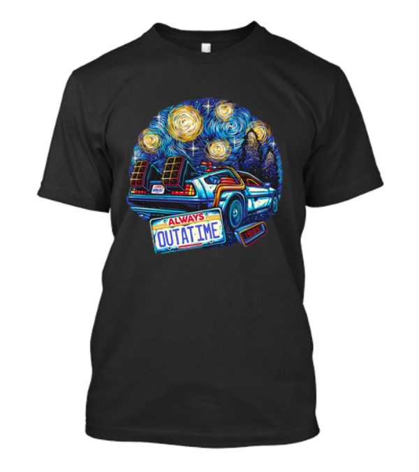 Always Outatime Back To The Future 1985 Van Gogh Style Car T-Shirt