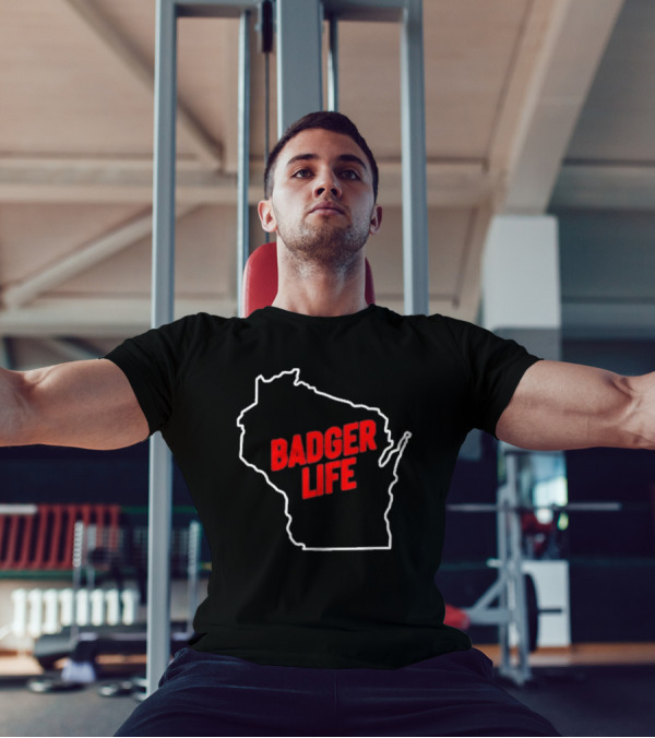 America's Dairyland Wisconsin Badger Life Map Design T-Shirt