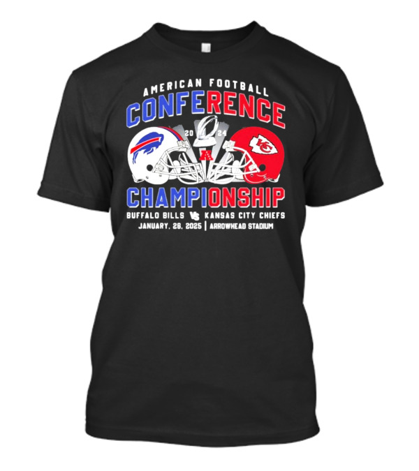 American Football Conference Championship 2024 Buffalo Bills Vs Kansas City Chiefs January 28 2024 Arrowhead Stadium T-Shirt