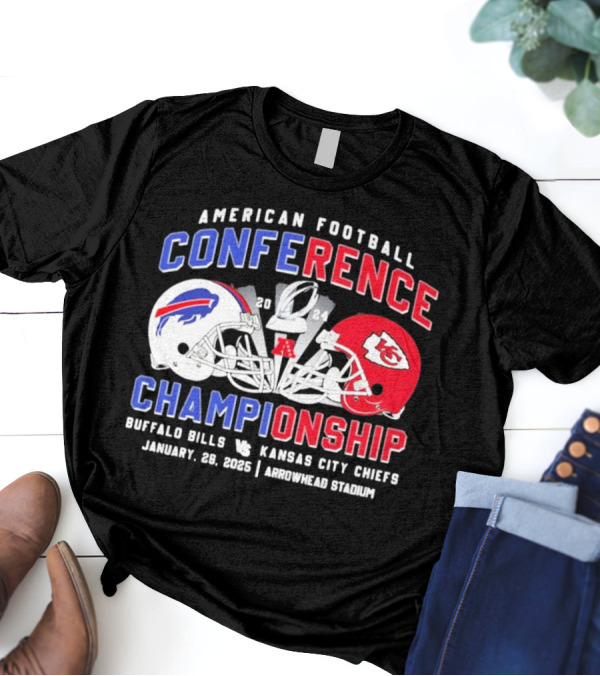 American Football Conference Championship 2024 Buffalo Bills Vs Kansas City Chiefs January 28 2024 Arrowhead Stadium T-Shirt