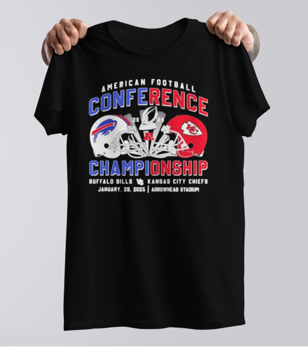 American Football Conference Championship 2024 Buffalo Bills Vs Kansas City Chiefs January 28 2024 Arrowhead Stadium T-Shirt