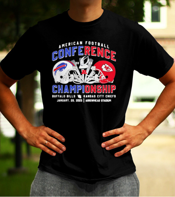 American Football Conference Championship 2024 Buffalo Bills Vs Kansas City Chiefs January 28 2024 Arrowhead Stadium T-Shirt