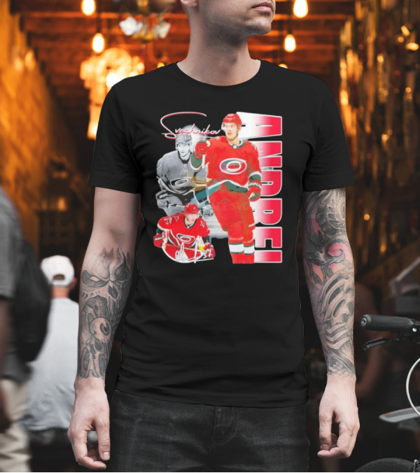 Andrei Svechnikov Carolina Hurricanes NHL Player 37 Signature T-Shirt