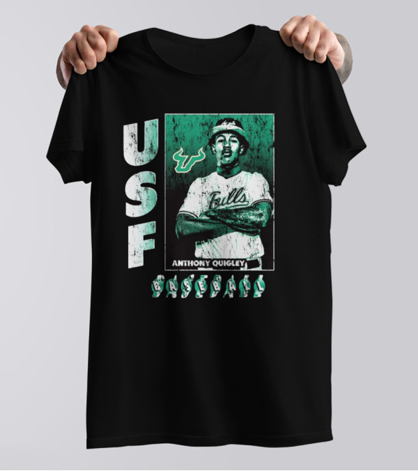 USF Bulls Anthony Quigley Baseball Vintage NCAA Division I T-Shirt
