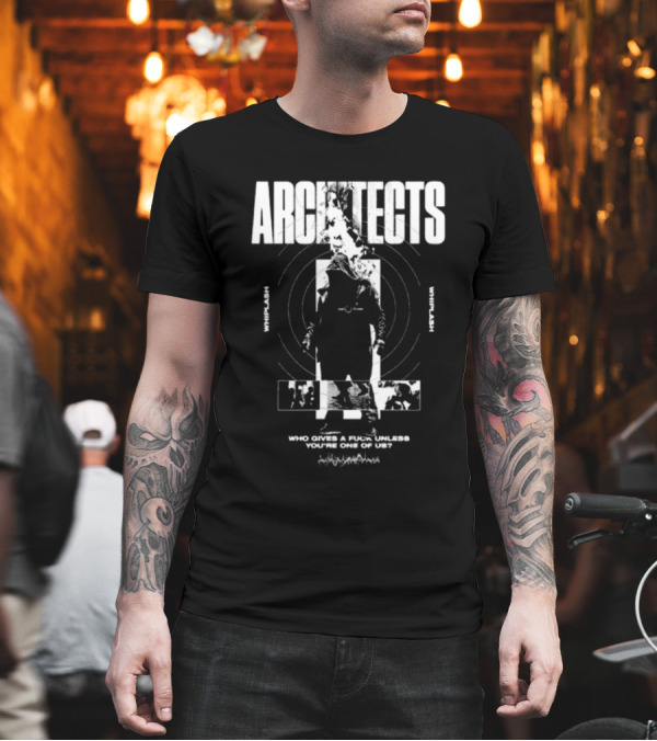 Architects Whiplash Flame Target Circles And Who Cries A Flame Fades You’re One Of Us Text T-Shirt