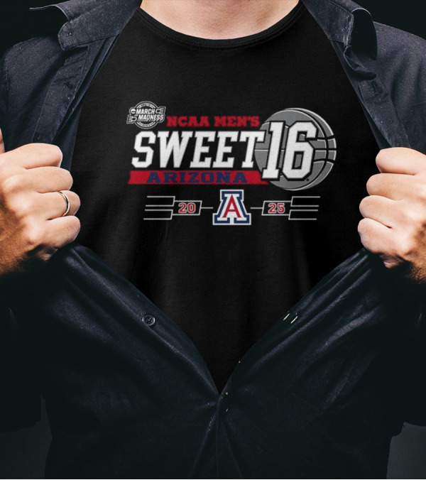 NCAA Men’s March Madness Arizona Wildcats Sweet 16 2025 T-Shirt