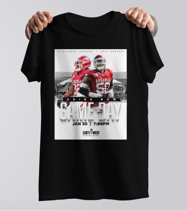 Arkansas Razorback Football Ja’quinden Jackson Eric Gregory East West Shrine Bowl Game Day Jan 30 7:00PM T-Shirt