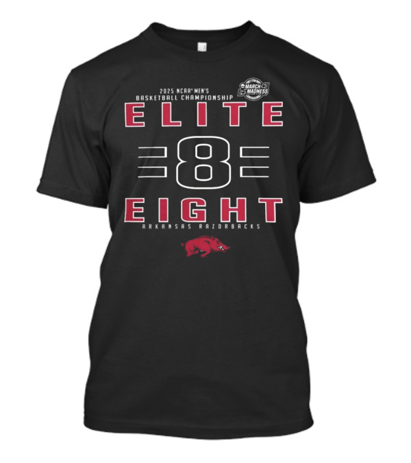 2025 NCAA Men's Basketball Championship March Madness Elite Eight Arkansas Razorbacks T-Shirt