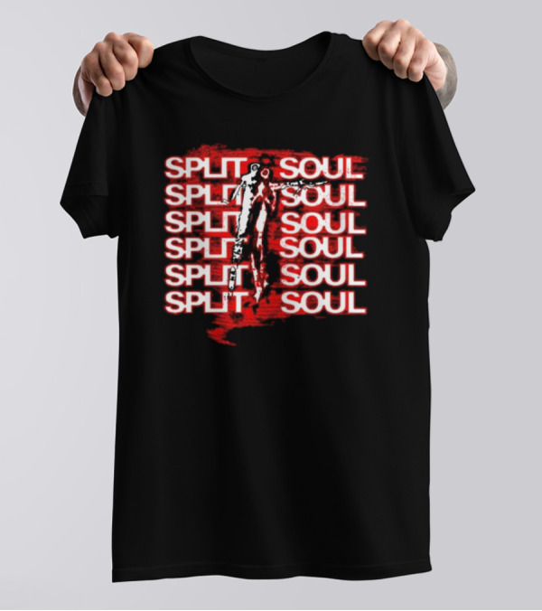 Artiomusic Artio Split Soul Repeated Text With Figure Overlay T-Shirt