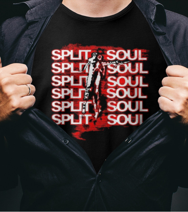 Artiomusic Artio Split Soul Repeated Text With Figure Overlay T-Shirt