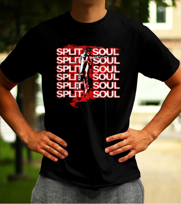 Artiomusic Artio Split Soul Repeated Text With Figure Overlay T-Shirt
