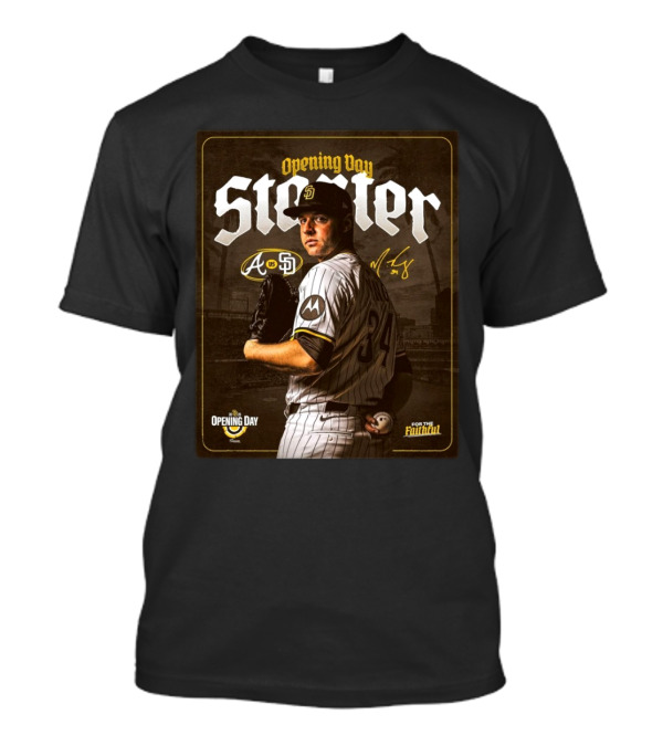 Atlanta Braves Vs San Diego Padres Opening Day Starter Michael King 2025 For The Faithful Signature T-Shirt