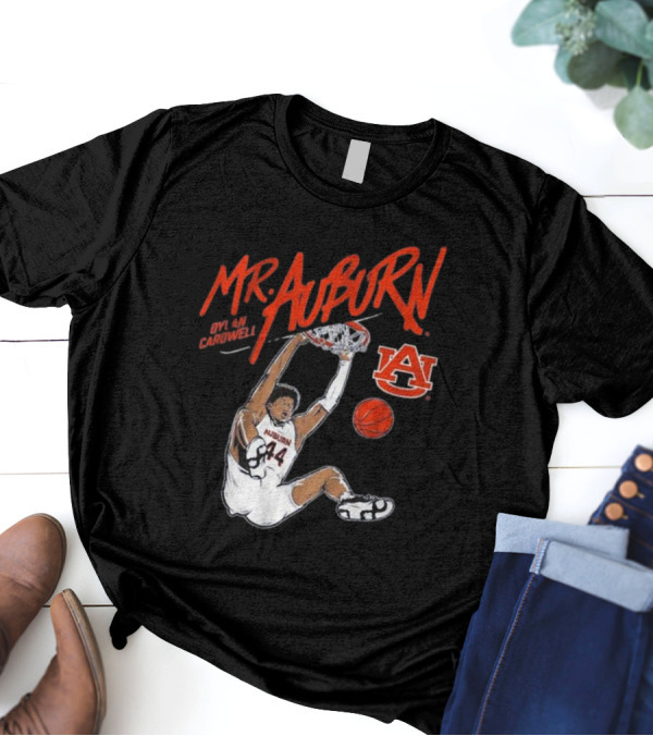 Auburn Basketball Dylan Cardwell Mr. Auburn Slam Dunk Graphic T-Shirt
