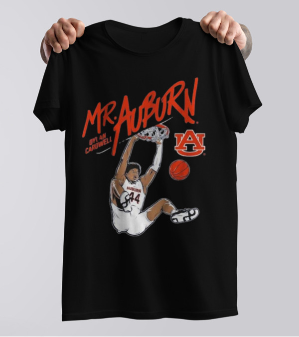 Auburn Basketball Dylan Cardwell Mr. Auburn Slam Dunk Graphic T-Shirt