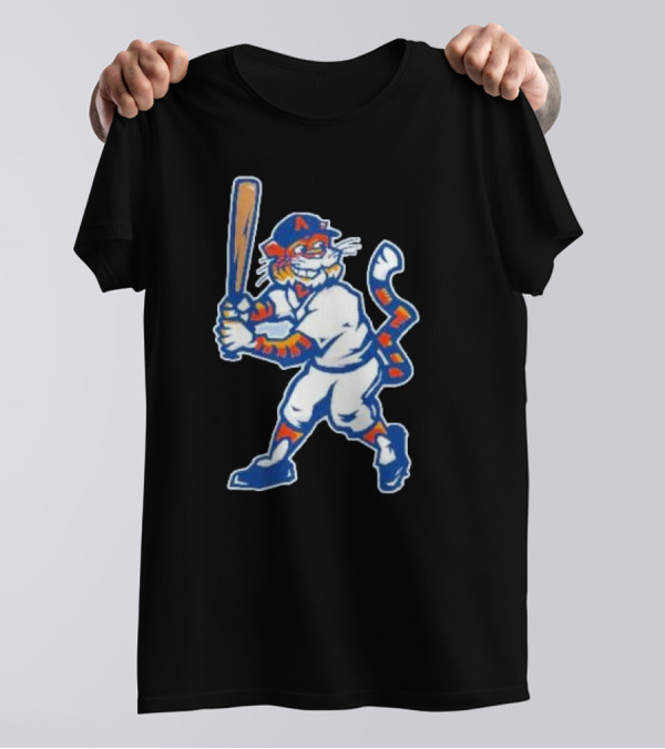 Auburn Tigers Aubie Baseball Mascot Holding Bat T-Shirt