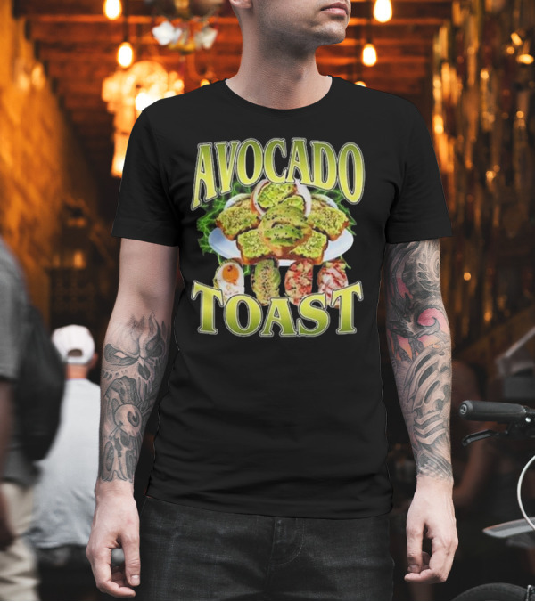 Avocado Toast Assorted Toppings Food Art T-Shirt