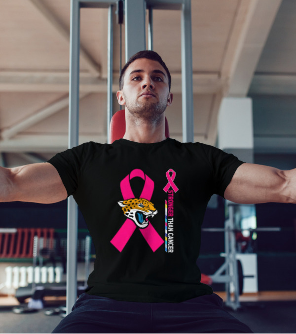 Awareness Stronger Than Cancer Pink Ribbon Jacksonville Jaguars T-Shirt