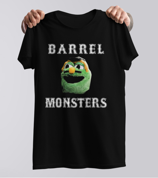 Barrel Monsters Boston Red Sox 2025 Green Furry Face T-Shirt