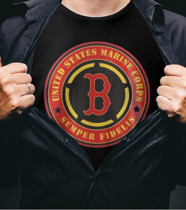 Boston Red Sox MLB United States Marine Corps Semper Fidelis Military Appreciation Night 2025 T-Shirt