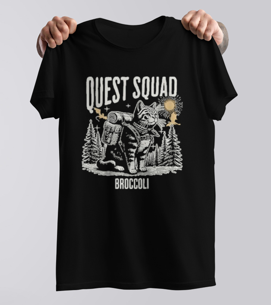 Cat Onyx Storm Quest Squad Broccoli T-Shirt